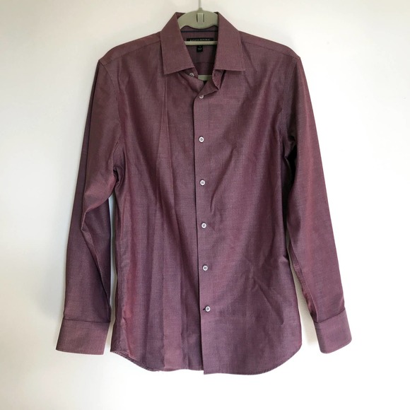 Banana Republic Size Small Maroon Burgundy Plaid Long Sleeve Button Up Shirt - Picture 1 of 4